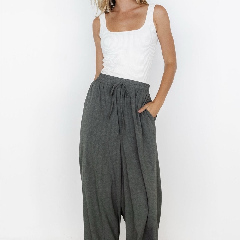 Baltic Born Florence Textured Pants- Olive